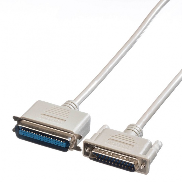 Imagine Cablu imprimanta paralel bidirectional DB25 la Centronics 1.8m, Roline 11.01.1018